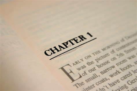 novel writing: a picture of athe first chapter of a novel
